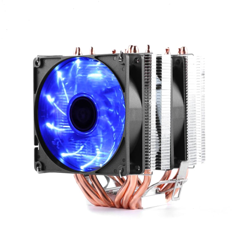 Desktop Computer 6 Copper Tube CPU Radiator Super Quiet, 6 Tube Without Light 3-pin Single Fan, 6 Tube Without Light 3-pin Double Fan, 6 Tube Blue Light 3-pin Single Fan, 6 Tube Blue Light 3-pin Double Fan, 6 Tube PWM Single Fan, 6 Tube PWM Double Fan