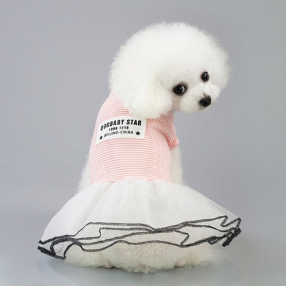 Pet Clothes Dog Summer Breathable Striped Skirt, XS, S, M, L, XL