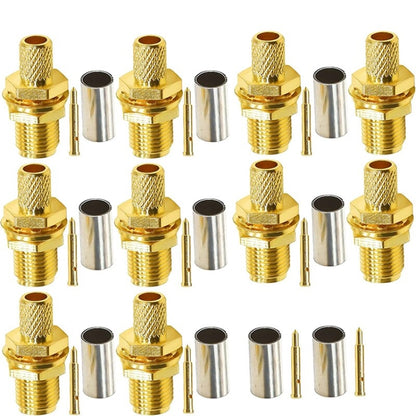 Plug Connector Crimp For RG58 / LMR195 / RG142 / RG400, 10pcs SMA Male, 10pcs SMA Female, 10pcs RP SMA Male, 10pcs RP SMA Female