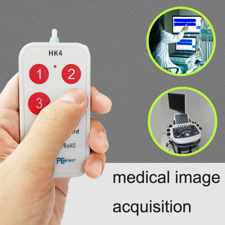 HK-4 4 Keys Custom Quick Copy and Paste Medical Ultrasound Acquisition USB Keypad, Cable Length: 2m, With Anti-skid Stand, Without Anti-skid Stand