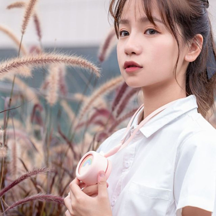 USB Charging Fan Brushless Hanging Neck Mini Sling Lazy Fan, Angel White, Angel Pink, Angel Blue
