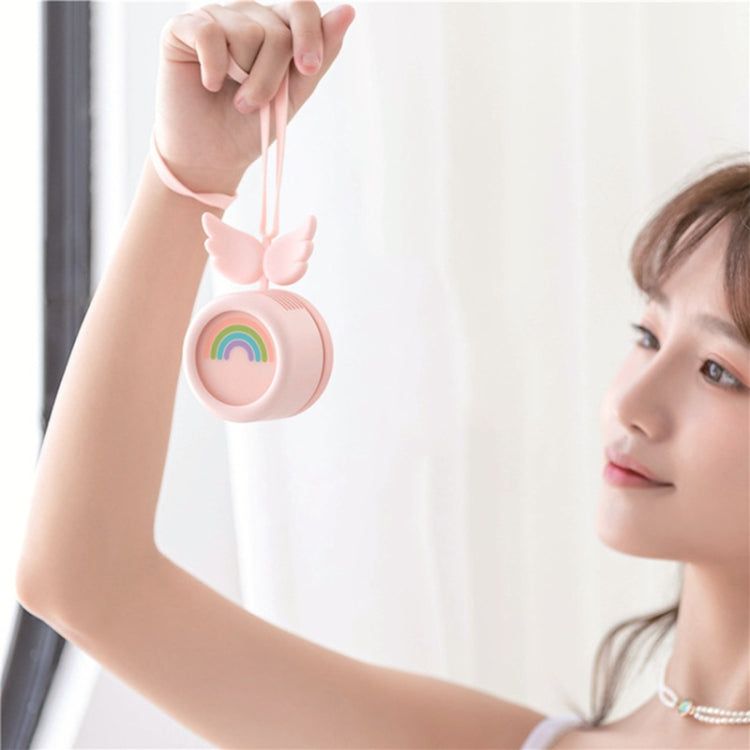 USB Charging Fan Brushless Hanging Neck Mini Sling Lazy Fan, Angel White, Angel Pink, Angel Blue