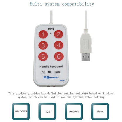 6 Keys Custom PS Shortcut Keys Medical Ultrasound Acquisition USB Keypad, Cable Length: 2m, HK-6, HK-6 Android Version
