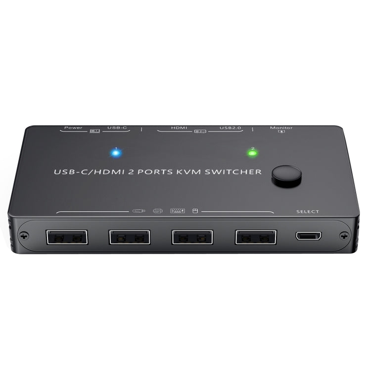KCEVE-201TC HDMI +Type-C Input 2 In 1 Out 4K 60HZ KVM HD Switcher, KCEVE-201TC