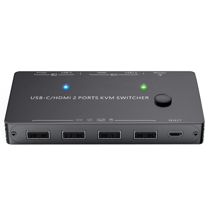 KCEVE-201TC HDMI +Type-C Input 2 In 1 Out 4K 60HZ KVM HD Switcher, KCEVE-201TC