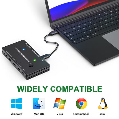 KCEVE-201TC HDMI +Type-C Input 2 In 1 Out 4K 60HZ KVM HD Switcher, KCEVE-201TC