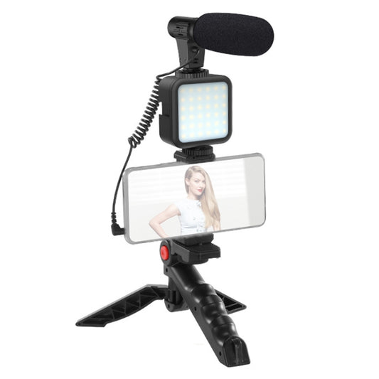 KIT-01LM 3 in 1 Video Shooting LED Light Portable Tripod Live Microphone, Battery Models, USB Charging Model