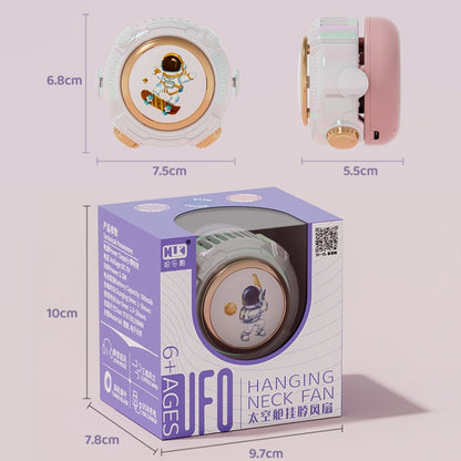 MD666-3 Cartoon Space Capsule Mini Portable Bladeless Hanging Neck Fan, Hanging Neck Fan (Purple), Hanging Neck Fan (Pink), Hanging Neck Fan (Blue)