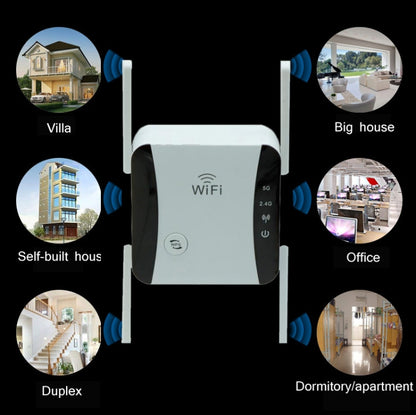 KP1200 1200Mbps Dual Band 5G WIFI Amplifier Wireless Signal Repeater, AU Plug, UK Plug