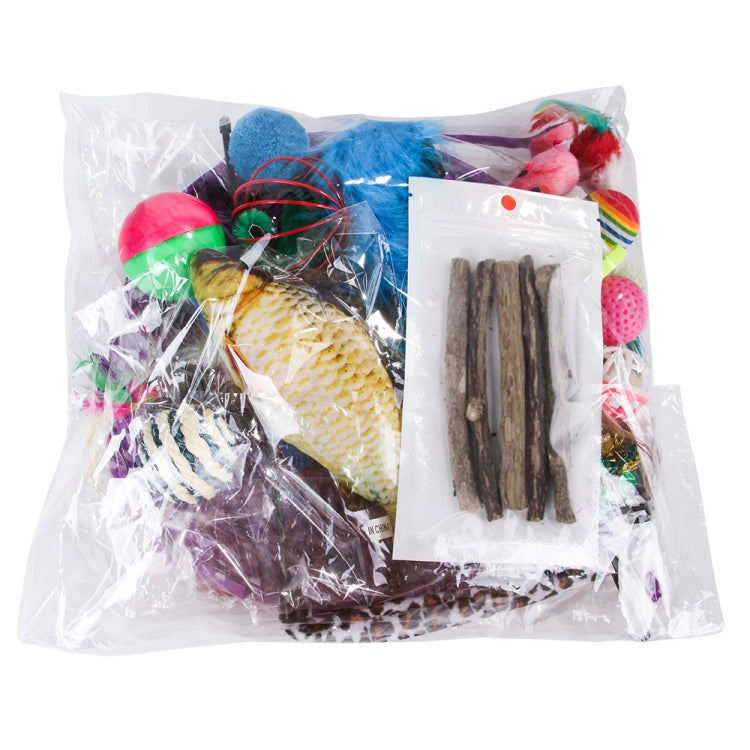 Pet Cat Toy Feather Mouse Funny Cat Channel Sisal Ball Molar Toys, 28 in 1 Cat Toy