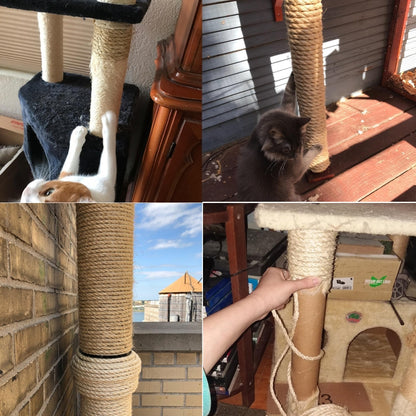 Pets Hemp Rope Cat Scratch Board Sword Rope Accessories Protect Cat Grip Toy Grabbing Materials, 3 PCS 10m, 30m, 50m, 10m