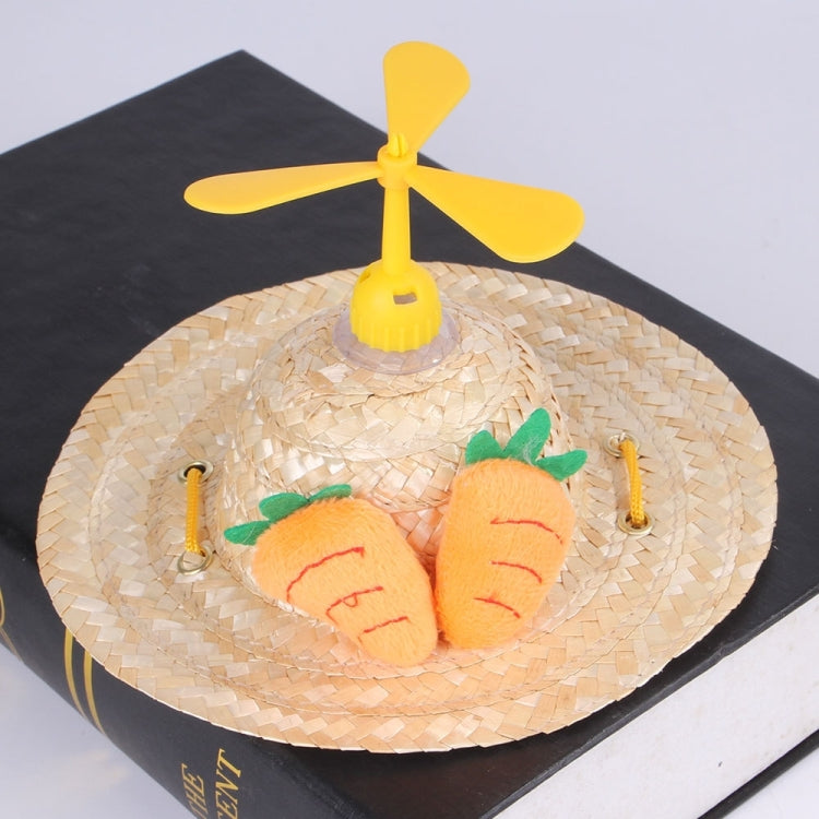 Pet Bamboo Dragonfly Straw Hat Headdress Cat Dog Decoration, S, M, L