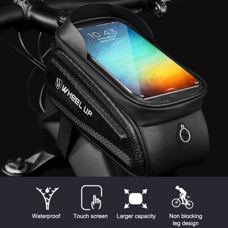 WHEEL UP Hard Shell Bicycle Bag Front Beam Bag Mountain Bike mobile Phone Touch Screen Tube Bag Riding Equipment, White reflective models, Colorful reflective models