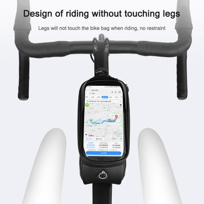 WHEEL UP Hard Shell Bicycle Bag Front Beam Bag Mountain Bike mobile Phone Touch Screen Tube Bag Riding Equipment, White reflective models, Colorful reflective models