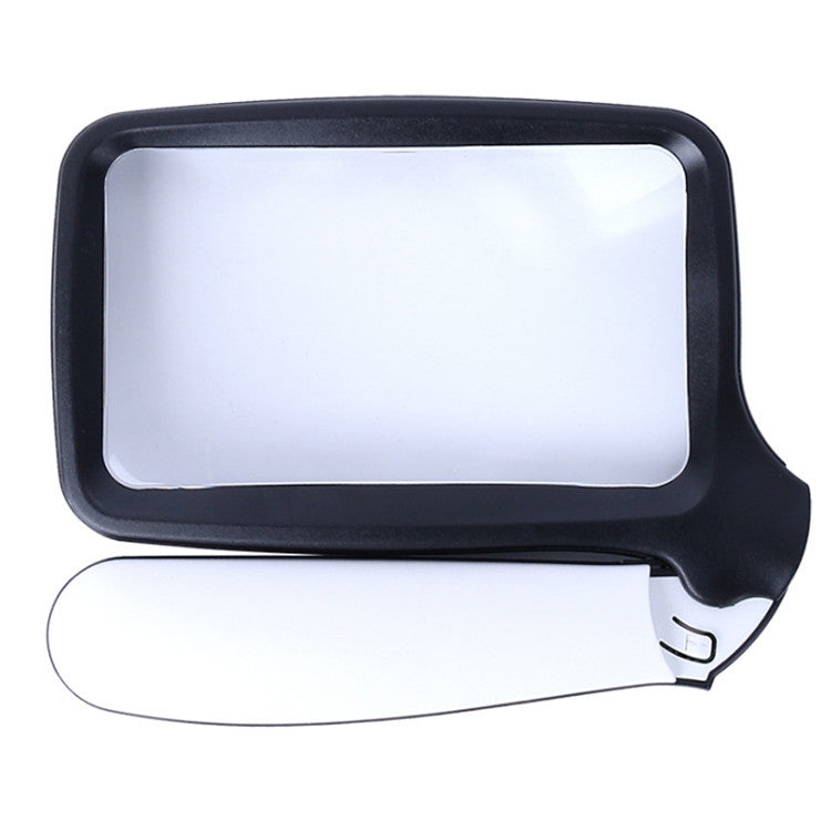 2X Handheld Folding Five LED Lights For Elderly People Reading Newspapers HD Acrylic Optical Lens Magnifying Glass, Folding With LED Lights