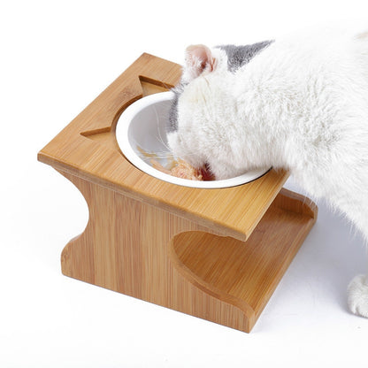 Pet Solid Wood Dining Table Pet Food Bowl Pet Supplies, Pet Solid Wood Bowl