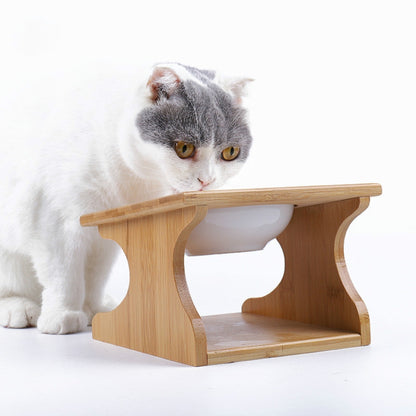 Pet Solid Wood Dining Table Pet Food Bowl Pet Supplies, Pet Solid Wood Bowl