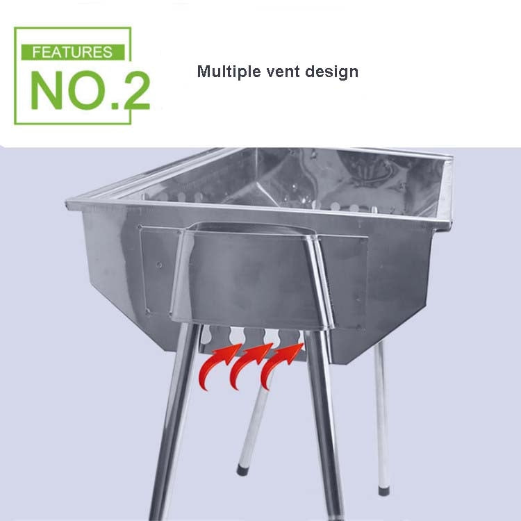HZ-003 BBQ Grill Outdoor Portable Stainless Steel Stove Household Charcoal Barbecue Rack, M, L