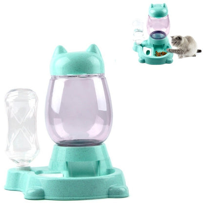Pet Bottled Grain Storage Bucket Automatic Drinking Water Feeder, Mint Green, Cherry Blossom Pink, Marble Grey