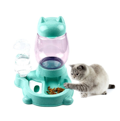 Pet Bottled Grain Storage Bucket Automatic Drinking Water Feeder, Mint Green, Cherry Blossom Pink, Marble Grey