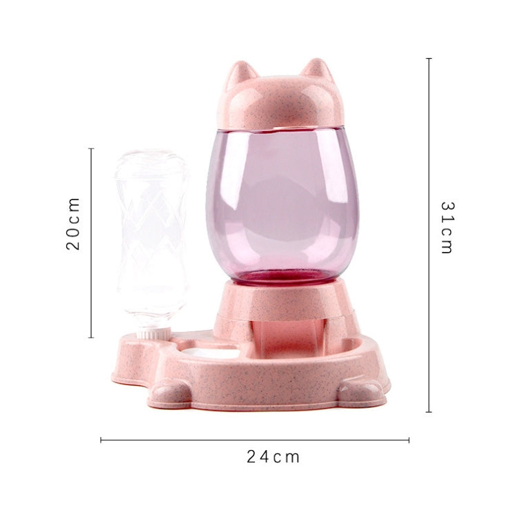 Pet Bottled Grain Storage Bucket Automatic Drinking Water Feeder, Mint Green, Cherry Blossom Pink, Marble Grey