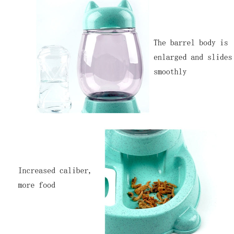 Pet Bottled Grain Storage Bucket Automatic Drinking Water Feeder, Mint Green, Cherry Blossom Pink, Marble Grey
