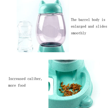 Pet Bottled Grain Storage Bucket Automatic Drinking Water Feeder, Mint Green, Cherry Blossom Pink, Marble Grey