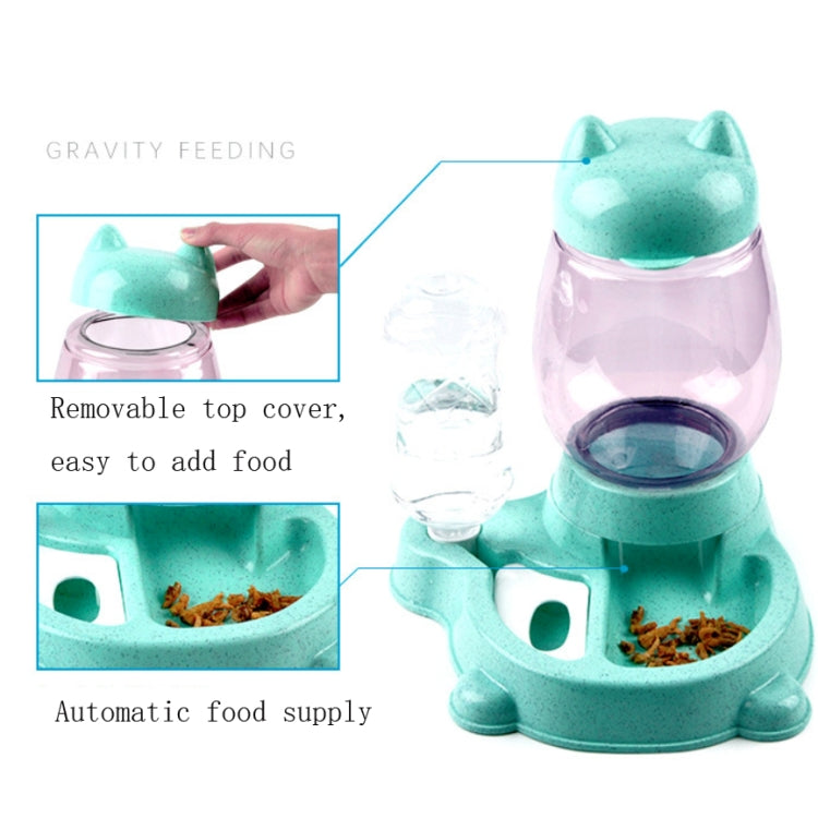 Pet Bottled Grain Storage Bucket Automatic Drinking Water Feeder, Mint Green, Cherry Blossom Pink, Marble Grey