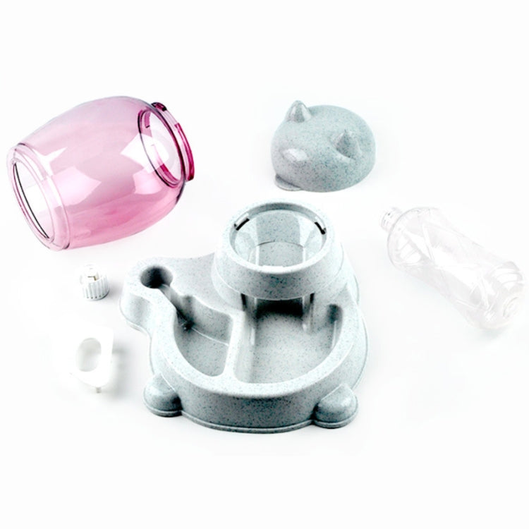 Pet Bottled Grain Storage Bucket Automatic Drinking Water Feeder, Mint Green, Cherry Blossom Pink, Marble Grey
