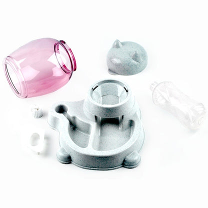 Pet Bottled Grain Storage Bucket Automatic Drinking Water Feeder, Mint Green, Cherry Blossom Pink, Marble Grey