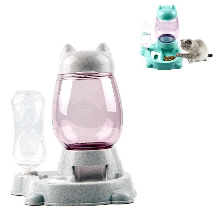 Pet Bottled Grain Storage Bucket Automatic Drinking Water Feeder, Mint Green, Cherry Blossom Pink, Marble Grey