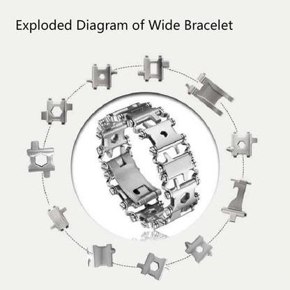 Multifunctional Stainless Steel Outdoor Survive Tool Bracelet for Men