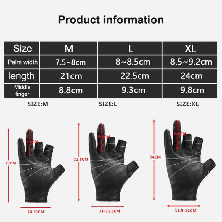 Kyncilor A0062 Outdoor Camping Three-finger Gloves Antiskid Sports Fishing Gloves, M, XL