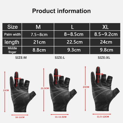 Kyncilor A0062 Outdoor Camping Three-finger Gloves Antiskid Sports Fishing Gloves, M, XL
