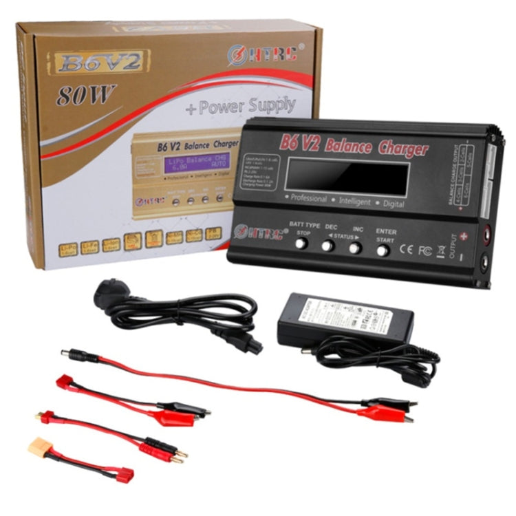 HTRC B6 V2 Balance Charger Intelligent Model Airplane Lithium Battery Charger,, EU Plug, US Plug