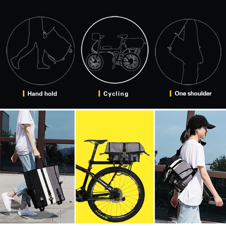 Rhinowalk Riding Messenger Bag Shoulder Diagonal Bag Bicycle Rear Shelf Pannier Bag, X2002 Black White Gray, X2002 Full-gray, X2002 Pink White Gray