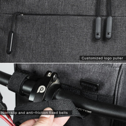 Rhinowalk Bicycle Front Bag Large Capacity Multi-function Handle Bag Folding Bike Electric Bicycle Bag, Dark Gray, Light Rose Red, Full Black