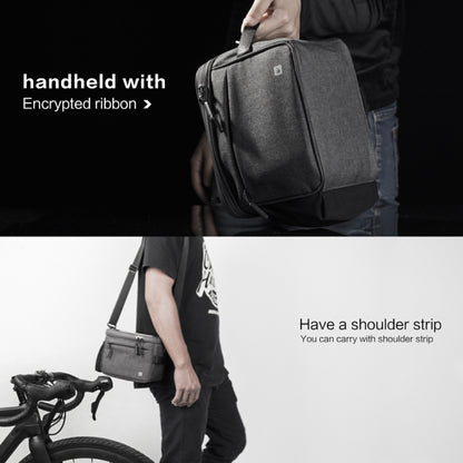 Rhinowalk Bicycle Front Handle Bag Camera Bag Waterproof 7.5 inch Large Touch Screen Navigation Mobile Phone Bag Bicycle Bag, Dark Gray, Carbon Fiber Black Green, Matt Full Black, Matt Black Green