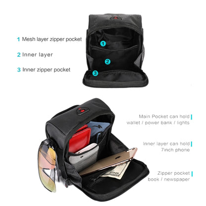 Rhinowalk TF910 Bicycle Front Handlebar Bag Multifunctional Waterproof Phone Bag Riding Bag, Black, Red, Khaki
