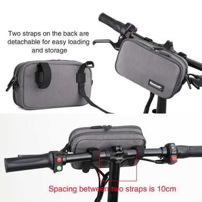 Rhinowalk X2011 Bike Front Bag Bicycle Storage Handlebar Bag Travel Commuting Hanging Bag, Black, Grey