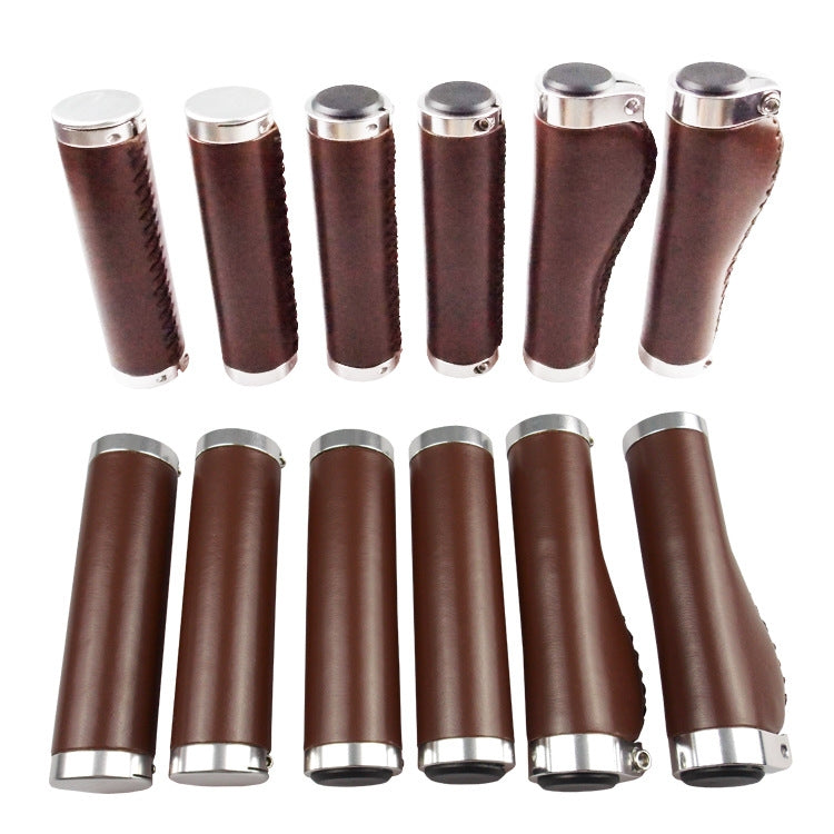Retro Bicycle Leather Grip Cover Mountain Bike Comfortable Cowhide Grip Cover, HG005 Ordinary, HG005B Exquisite, HG006 Comfortable