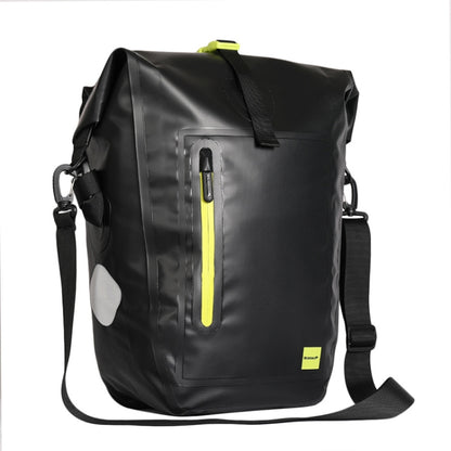Rhinowalk Bicycle Backpack Full Waterproof Shelf Bag 25L Unilateral Frame Bag Long-distance Travel Bicycle Bag, Black Green, Full Black