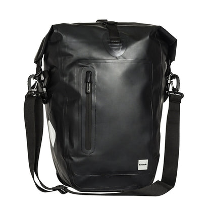 Rhinowalk Bicycle Backpack Full Waterproof Shelf Bag 25L Unilateral Frame Bag Long-distance Travel Bicycle Bag, Black Green, Full Black