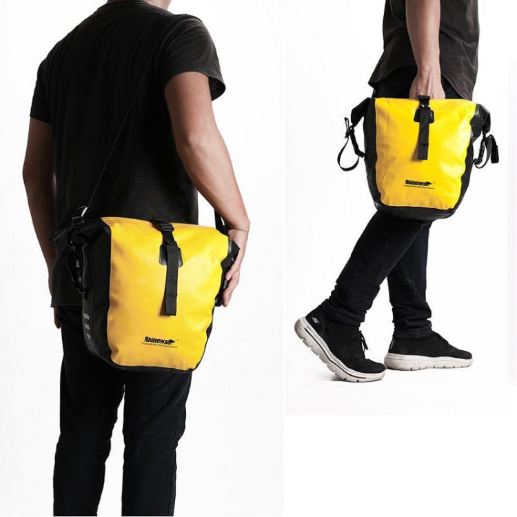 Rhinowalk Bicycle Fully Waterproof Shelf Backpack Medium and Long-distance Cycling Equipment Bag, Yellow, Black