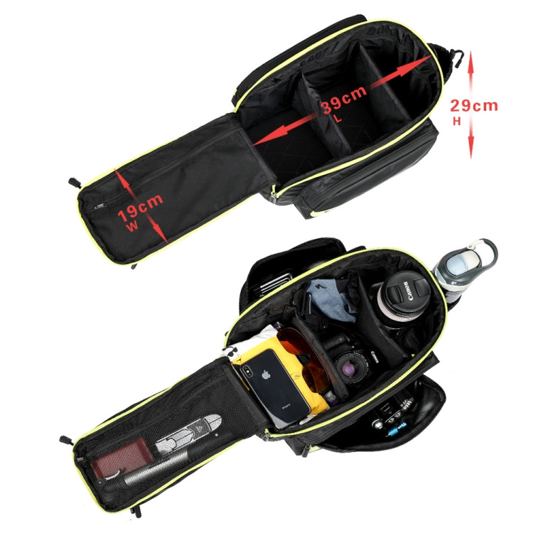 Rhinowalk Bike Rear Carrying Bag Mountain Bike Medium and Long-distance Riding Waterproof Bike Bag, Full Black, Black Green
