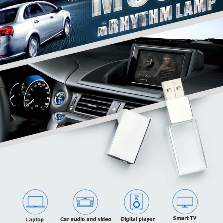 2 PCS Crystal Flash Light Emitting USB 2.0 Flash Drive Car Music USB Flash Drive, 8G (200 Music + 80 MV), 16G (1000 Music + 110 MV), 32G (1000 Music + 300 MV)