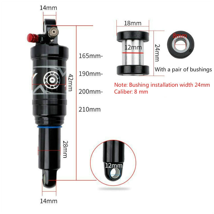 DNM AO38 Mountain Soft Tail Frame Rear Shock Absorber XC Air Pressure Rebound Shock Absorber, 165mm Hand Control AO38RC, 210mm Hand Control AO38RC, 165mm Wire Control AO38RL, 190mm Wire Control AO38RL, 200mm Wire Control AO38RL
