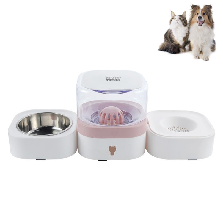 Pet Transparent Removable Washable Automatic Drinking Fountain with Stainless Steel Food Box, Single Bowl (Pink), Single Bowl (Green), Single Bowl (Blue), Single Bowl (Gray), Double Bowls (Pink), Double Bowls (Green), Double Bowls (Blue)...