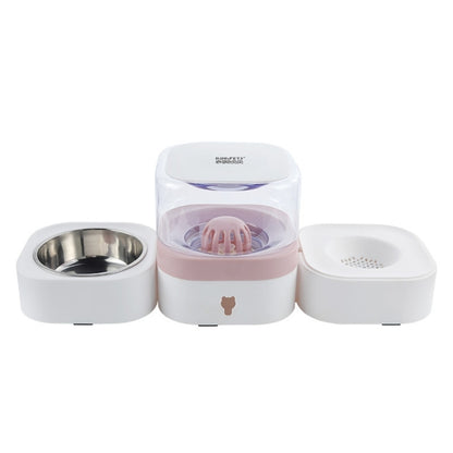 Pet Transparent Removable Washable Automatic Drinking Fountain with Stainless Steel Food Box, Single Bowl (Pink), Single Bowl (Green), Single Bowl (Blue), Single Bowl (Gray), Double Bowls (Pink), Double Bowls (Green), Double Bowls (Blue)...