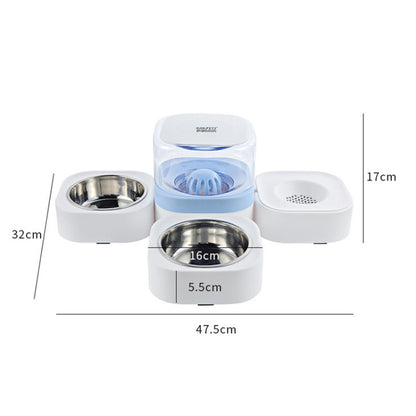 Pet Transparent Removable Washable Automatic Drinking Fountain with Stainless Steel Food Box, Single Bowl (Pink), Single Bowl (Green), Single Bowl (Blue), Single Bowl (Gray), Double Bowls (Pink), Double Bowls (Green), Double Bowls (Blue)...